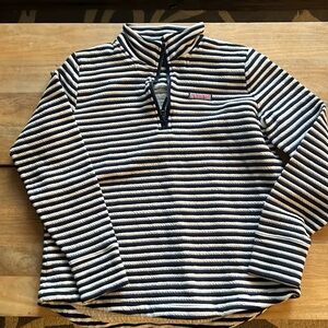 Woman's medium vineyard vines quarter zip. Never worn. Navy blue and white.